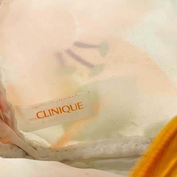 Clinique Small Floral Pouch Makeup Cosmetic Bag Keychain Keyring - Picture 6 of 11